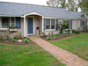 Rye project after plantings and mulch, original walkway